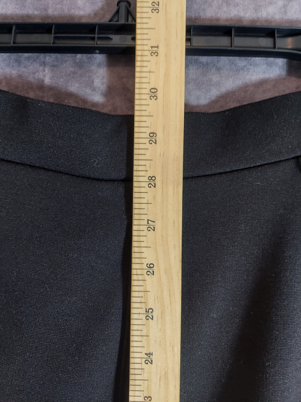 Only Necessities Black A-Line Midi Skirt Size Small Petite Stretch Knit - Picture 5 of 7